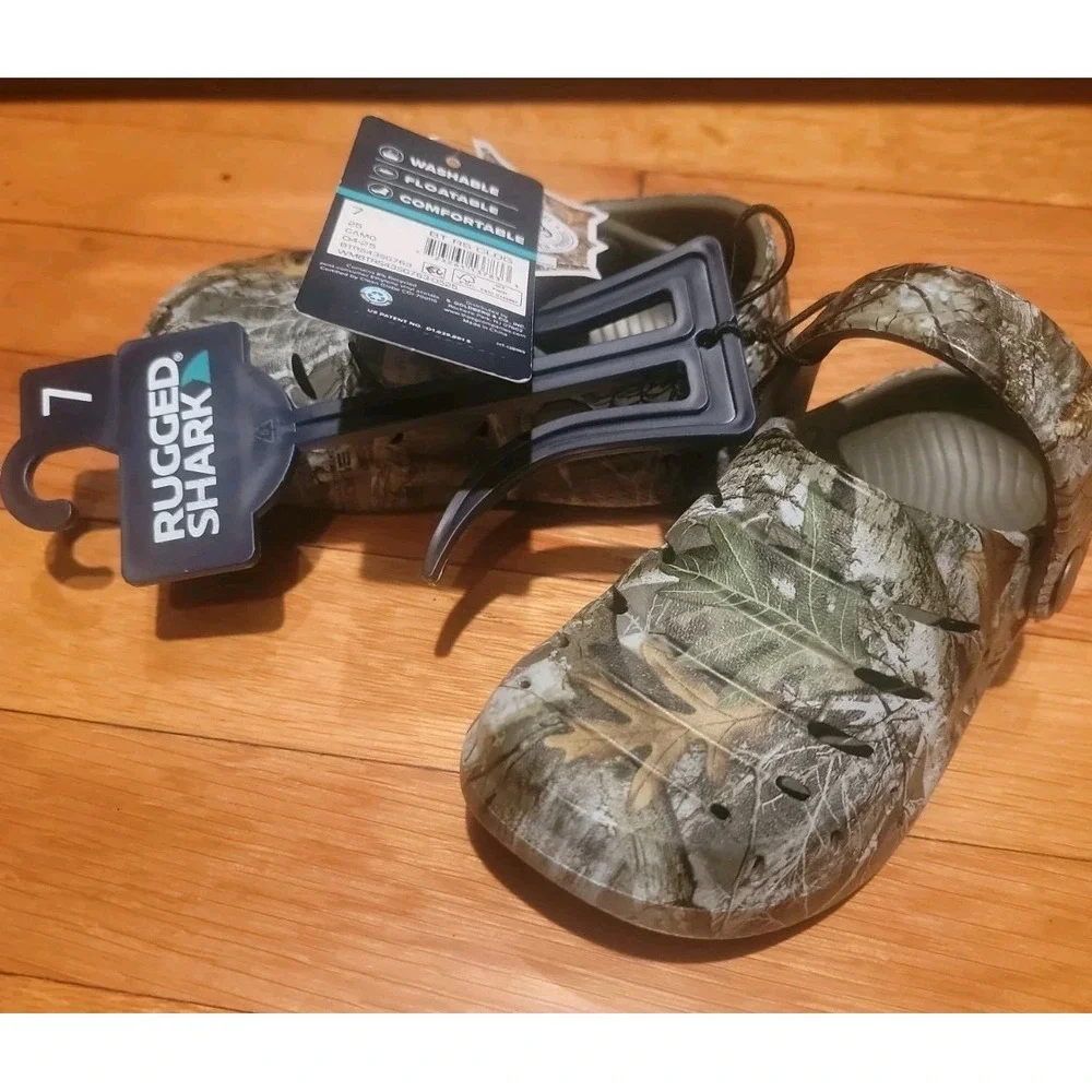 Toddler Boys Rugged Shark realtree Camo EVA Clogs Size 7 New!